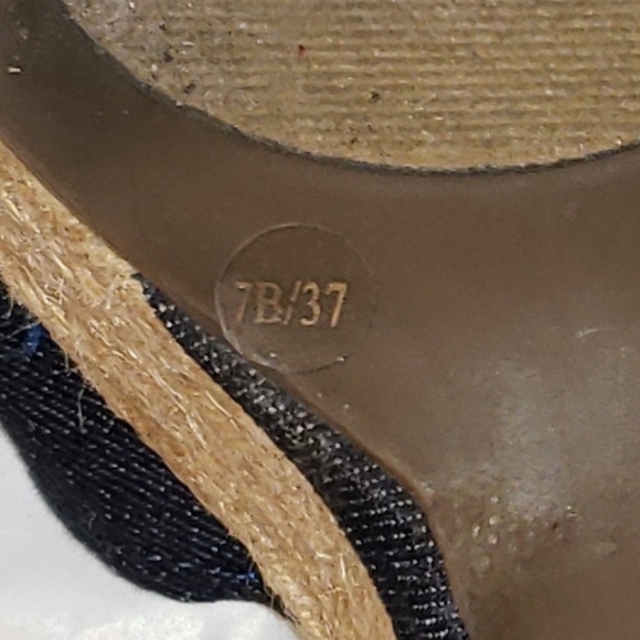 BCBG denim platform wedge espadrilles size 7 - Picture 6 of 6